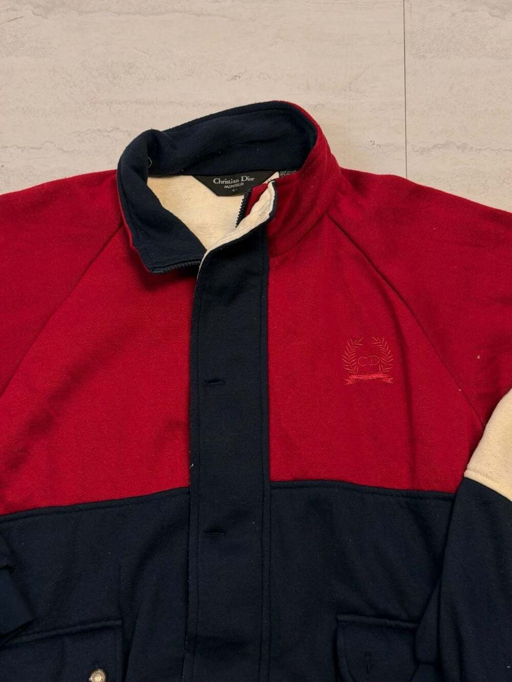 Vintage Christian Dior Monsieur Colorblock Zip-Up Bomber Jacket - Picture 2 of 5